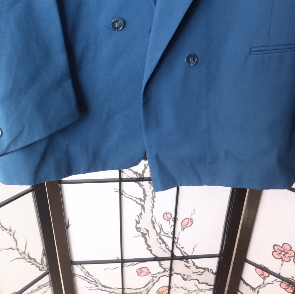 Zeidler Electric Blue Suit Jacket Size 44 Long - Picture 6 of 10